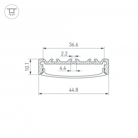 Профиль с рассеивателем Arlight ALU-SUPER-H10-2000 ANOD+FROST 014865