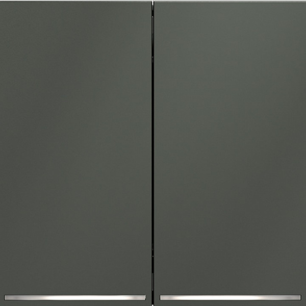 Проходной переключатель встраиваемый VOLTUM S70 двухклавишный с подсветкой 10А, (титан)