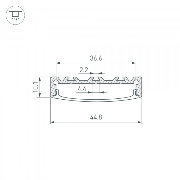 Профиль с рассеивателем Arlight ALU-SUPER-H10-2000 ANOD+FROST 014865