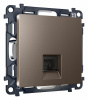 Комплект механизма телефонной розетки ALFA MA642030 Темная бронза матовый RJ-11(4P4C) с защитной шторкой QUANT