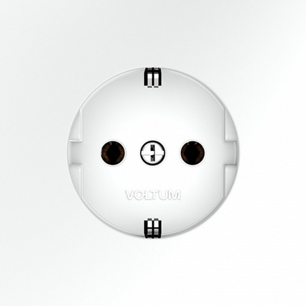 Розетка встраиваемая VOLTUM S70 с заземлением 16А, (белый матовый)