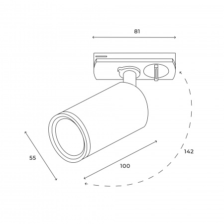 Трековый точечный светильник Skylite HSBL_0019 Однофазный GU10, чёрный Трековый точечный светильник Skylite HSBL_0019 Однофазный GU10, чёрный