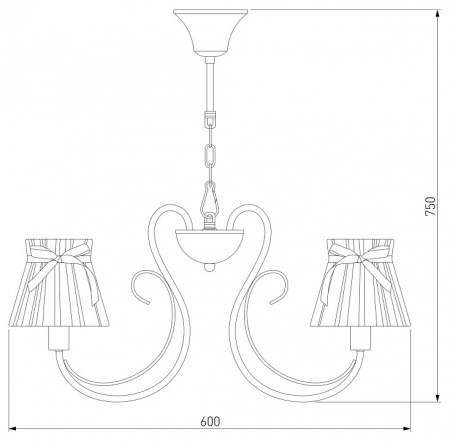 Подвесной светильник 60061/5 античная бронза Eurosvet 60061