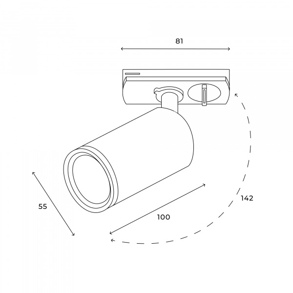 Трековый точечный светильник Skylite HSBL_0019 Однофазный GU10, чёрный Трековый точечный светильник Skylite HSBL_0019 Однофазный GU10, чёрный