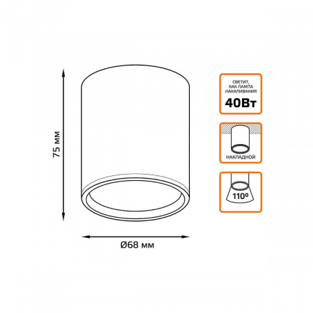 Потолочный светодиодный светильник Gauss Overhead HD023