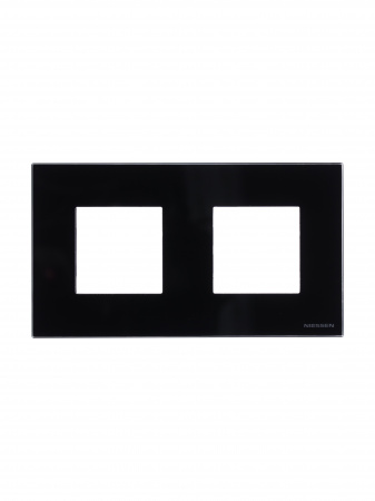ABB NIE Zenit Стекло черное Рамка 2-я 2+2 мод