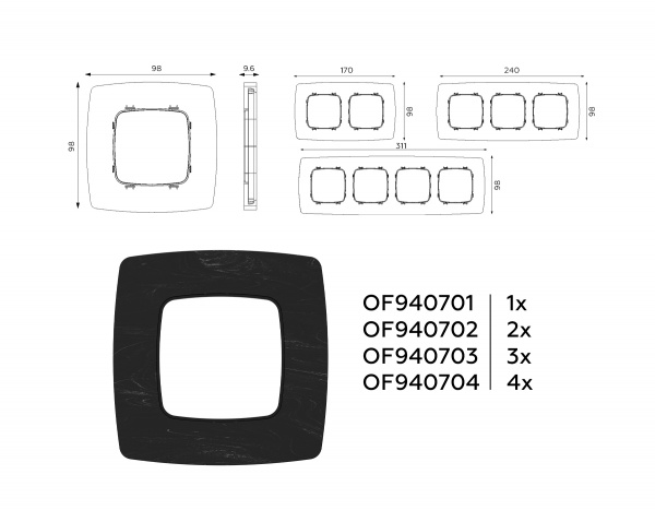 Рамка OMEGA Opera (Черный мрамор) 3-ая OF940703
