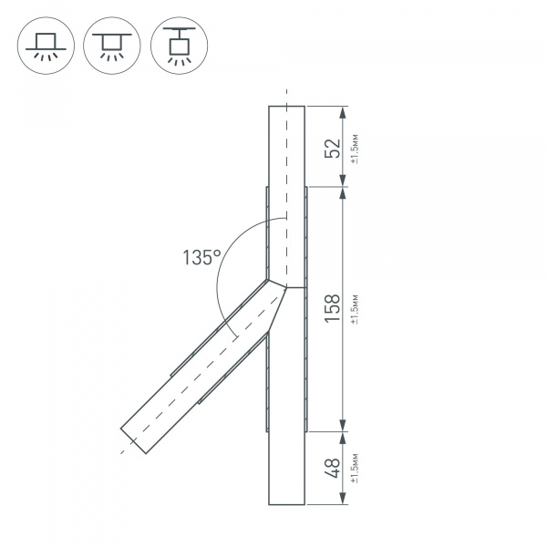 Коннектор Arlight PLS-Lock-H25-T135L правый 026242