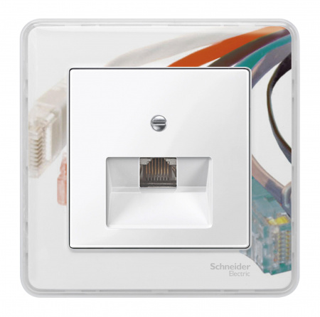 SE Merten SM Бел глянец Накладка розетки ТЛФ/комп 1-ой наклонной