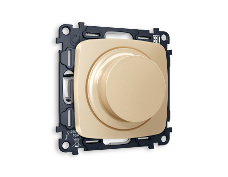 Комплект механизма светорегулятора универсального поворотно-нажимного OMEGA MO605510 Шампань 25-600W/LED 5-300W QUANT