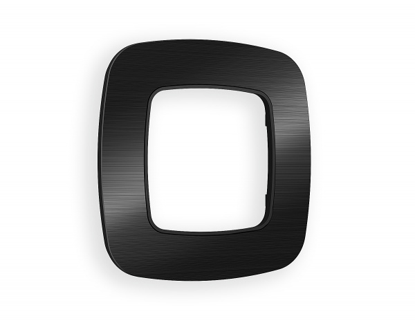 Рамка OMEGA Radian (Черный Металл шлифованный) 1-ая OF580501