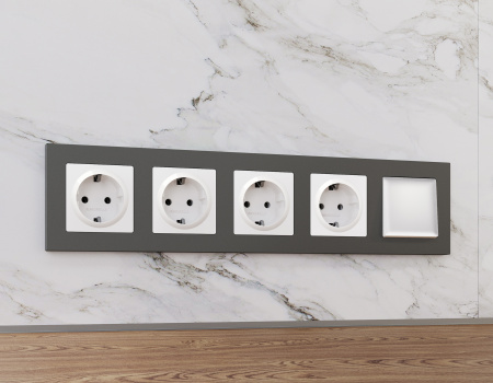 Рамка ALFA Techno (Графит Мягкое касание) 2-ая AF220802