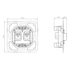 Donel Механизм розетки RJ11 + RJ11 (двойная) cat.3/ClassE-4/4, серия DB, DB14400