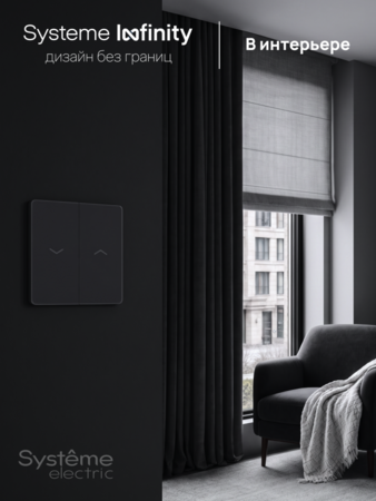 Systeme Electric Systeme Infinity Полярная ночь Выключатель для жалюзи, 10А