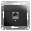 SE Glossa Антрацит Розетка телефонная RJ11
