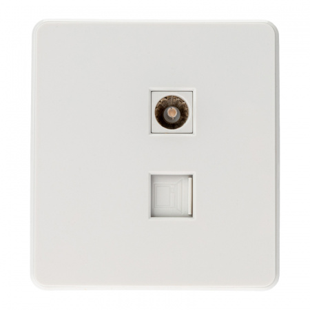KRANZ Розетка ROUND компьютерная RJ45 кат6 + TV с/у перламутр