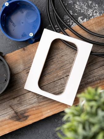 EKF PROxima Стокгольм Белый Линия шампань Рамка для розетки 2-ой