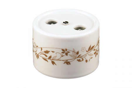 BIRONI Лизетта Керамика Белый Розетка R/TV-Sat проходная (декор D6/2)