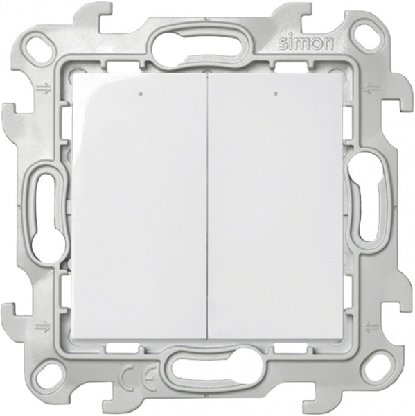 Simon 24 Белый Двухклавишный выключатель с подсветкой