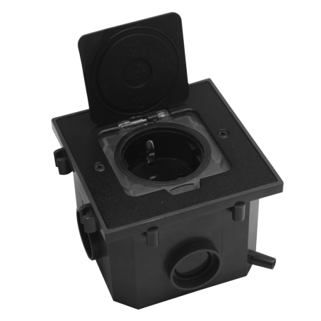 Лючок Surface 2 мод. (1 мод. 45х45 мм.), антрацит, IP44, (с уст. набором)