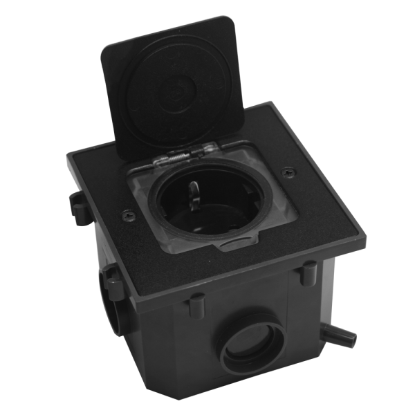 Лючок Surface 2 мод. (1 мод. 45х45 мм.), антрацит, IP44, (с уст. набором)