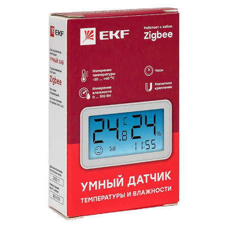 EKF Connect Умный датчик температуры и влажности с экраном Zigbee