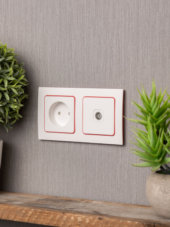 EKF PROxima Стокгольм Белый Линия красная Рамка 2-ая