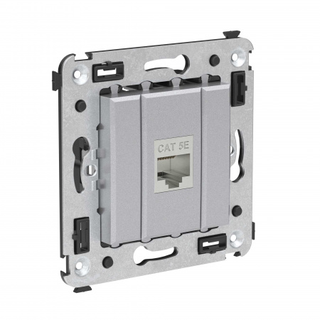 DKC Avanti Компьютерная розетка RJ-45 без шторки в стену, кат.5e одинарная экранированная, Закаленная сталь