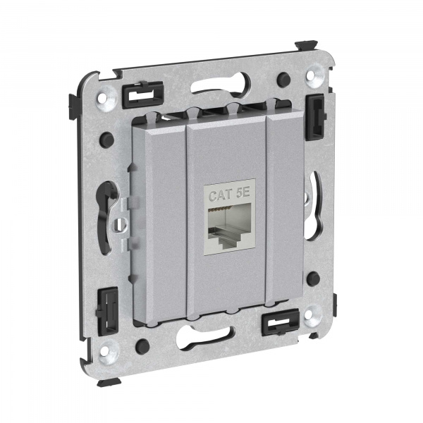 DKC Avanti Компьютерная розетка RJ-45 без шторки в стену, кат.5e одинарная экранированная, Закаленная сталь