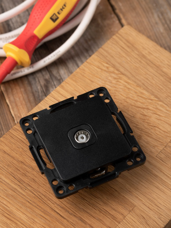 EKF PROxima Стокгольм Черный Розетка TV, 75Ом, 5-862МГц