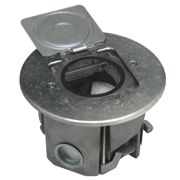 Лючок Surface 2 мод. (1 мод. 45х45 мм.), круглый, оцинкованная сталь, IP44, (с уст. набором)