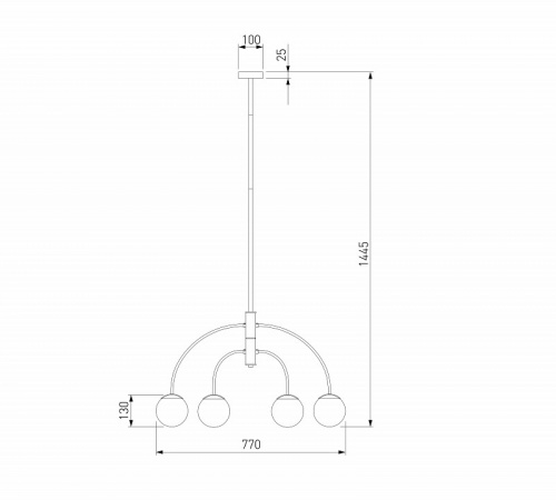 Потолочный светильник со стеклянным плафоном 30179/4 черный Eurosvet Cenacolo