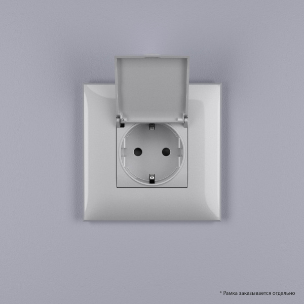 DKC Avanti Закаленная сталь Розетка с крышкой 2P+E со шторками