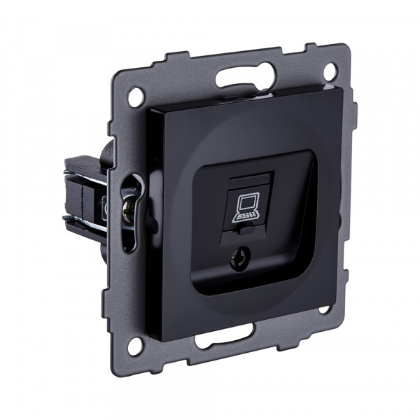 Розетка Ethernet RJ45 Cat.6, черный Kollinger REA-016BK для Aspekt, Eleganz, Reflex