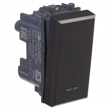 DKC Avanti Черный матовый Выключатель 1 модуль