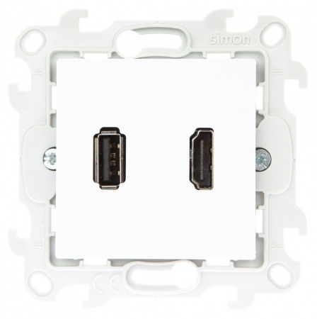 Simon 24 Белый Коннектор HDMI+USB 2.0