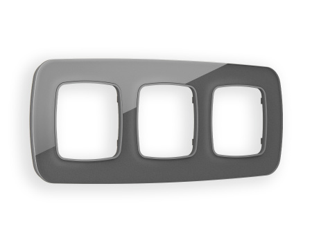 Рамка OMEGA Radian (Антрацит серый Стекло органическое) 3-ая OF320653