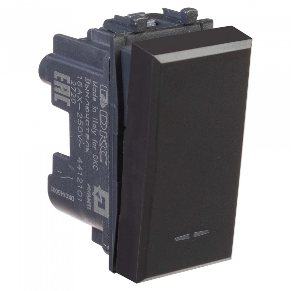 DKC Avanti Черный матовый Выключатель 1 модуль