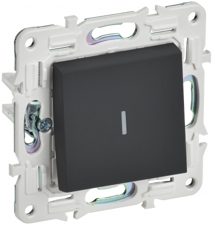 IEK SKANDY Графит Выключатель 1-клавишный проходной с индикацией 10А SK-V08G