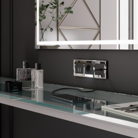 Рамка из стекла на 3 поста Diamant зеркальный W0031220