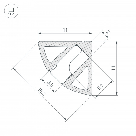 Профиль Arlight SL-Kant-H11-2000 Anod Olive Grey 038197