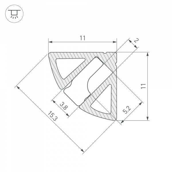 Профиль Arlight SL-Kant-H11-2000 Anod Olive Grey 038197