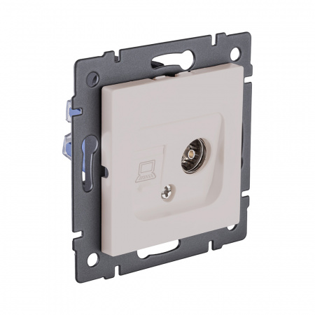 Розетка двойная TV (мама) + RJ45 Cat.6, кашемир матовый Kollinger REA-021CM для Aspekt, Eleganz, Reflex