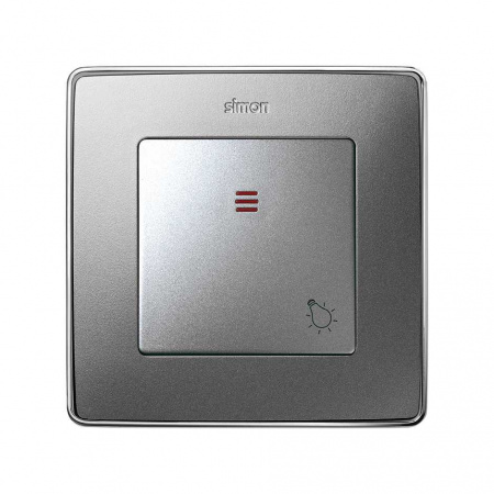Simon 82 Detail Алюминий Накладка с пиктограммой "лампа" для 1-клав. мех. с подсветкой