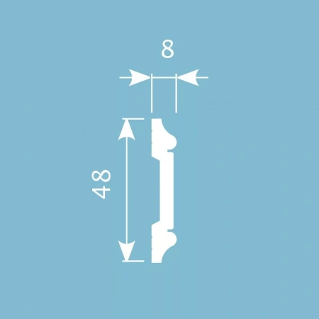 Молдинг MX006, 48х8, 2000мм, Экополимер/26