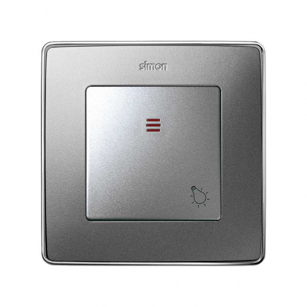 Simon 82 Detail Алюминий Накладка с пиктограммой "лампа" для 1-клав. мех. с подсветкой