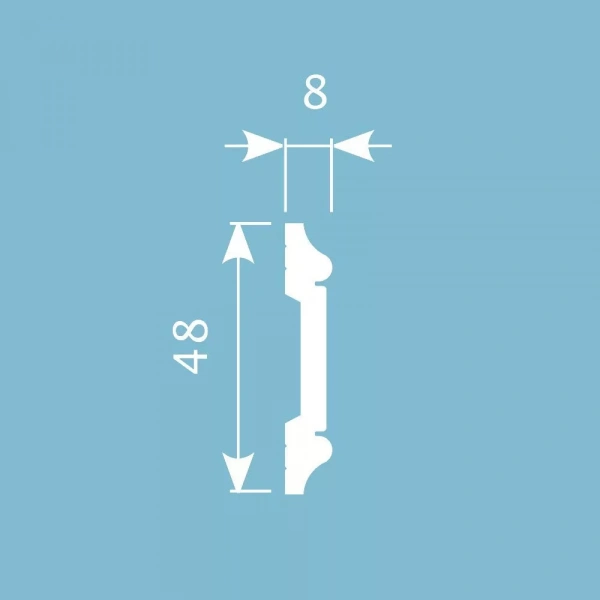 Молдинг MX006, 48х8, 2000мм, Экополимер/26