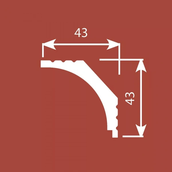 Карниз KX016, 43х43, 2000мм, Экополимер/21 Карниз KX016, 43х43, 2000мм, Экополимер/21
