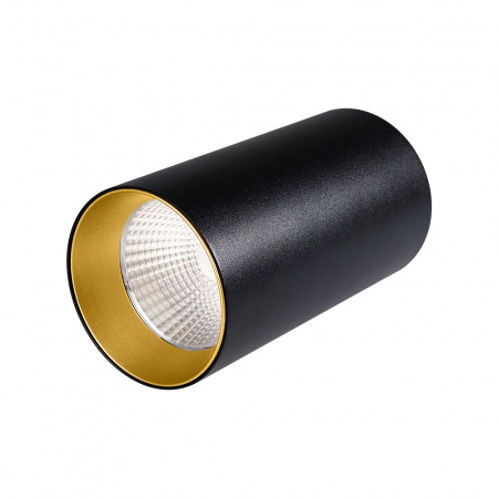 Arlight Светильник накладной SP-POLO-R85-1-15W Warm White 40deg (Black, Gold Ring) (IP20 Металл, 3 года)