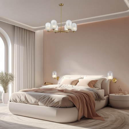 Настенный светильник со стеклянным плафоном 60161 латунь Eurosvet Loona